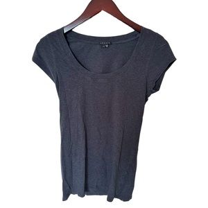 Theory Grey Stretchy Short Sleeve Shirt